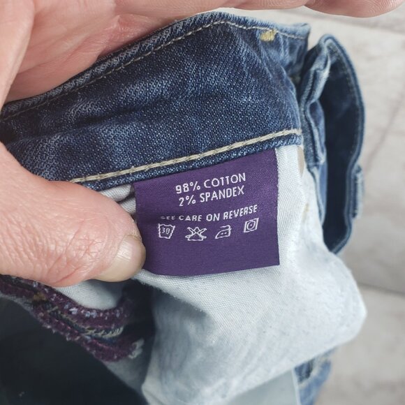 Distressed Embellished Holey Low Rise Straight Leg Jeans Vigoss Collection Sz 9 - Picture 6 of 12